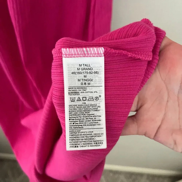 Gap Womens Pink Tank Dress Medium Tall Midi Sleeveless Stretch Pullover Bodycon - Picture 8 of 9